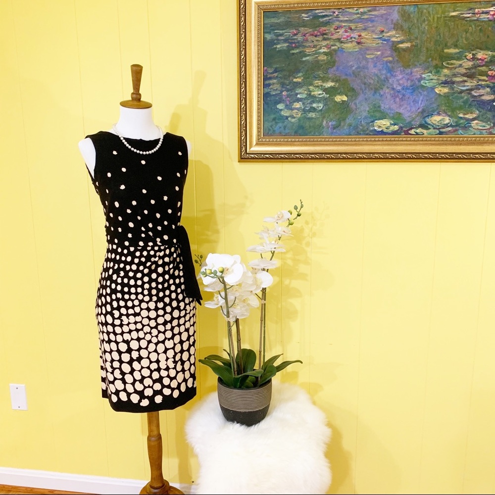 Polka dots Tahari black dress